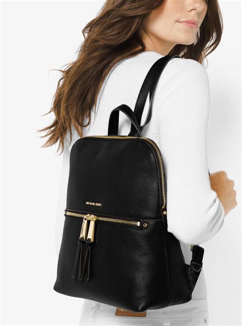 michael michael kors rhea medium slim leather backpack|Michael Kors rhea.